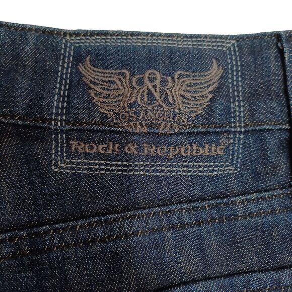 Rock & Republic Neil Tall Men's Buttonfly Relaxed Straight Jeans Size 32x35 - Picture 6 of 13